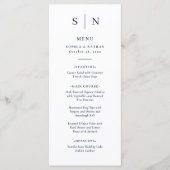 Menu Minimal et chic | Mariage blanc et bleu marine (Devant)