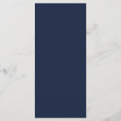 Menu Minimal et chic | Mariage bleu foncé de la marine (Dos)