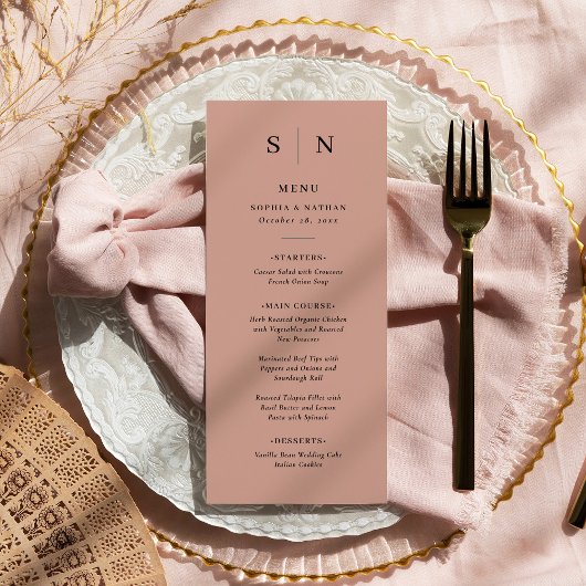 Menu Minimal et chic | Mariage en terre cuite