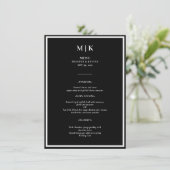 Menu Minimal et chic | Mariage noir et blanc (Debout devant)