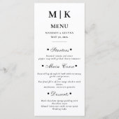 Menu Minimal et chic | Mariage noir et blanc (Devant)
