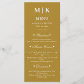 Menu Minimal et chic | Mariage or et blanc (Devant)