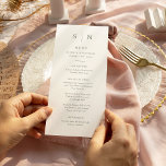 Menu Minimal et chic | Sage Green et Mariage blanc<br><div class="desc">Ces cartes de menu mariage moderne et élégantes ou cartes de menu pour le dîner de répétition présentent un design simple vert et blanc,  qui dégage un style minimaliste. Ajoutez vos initiales ou votre monogramme pour les rendre complètement vôtres.</div>