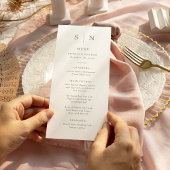 Menu Minimal et chic | Sage Green et Mariage blanc