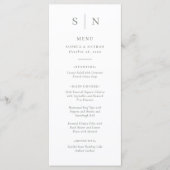 Menu Minimal et chic | Sage Green et Mariage blanc (Devant)