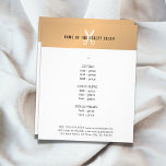 Menu Minimal Faux Gold Blanc Ciseau Hairstyliste<br><div class="desc">Brochure de menu élégant design modèle pour professionnels de la beauté/cheveux. Design simple et élégant avec fausse bande or / ciseaux blancs icône arrière - plan blanc. Design élégant et épuré. Si vous avez besoin d'aide pour customiser ce produit,  veuillez nous contacter.</div>