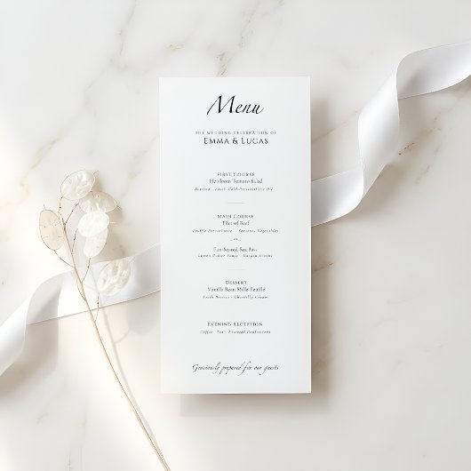 Menu Minimal Modern Luxury | Elegant Black & White