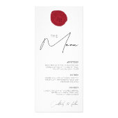 Menu Minimal Simple Rouge Cire Stamp Gala Dîner (Devant)