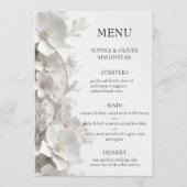 Menu Minimalist 3D White Floral Luxury Elegant Wedding (Devant)