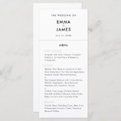 Menu Minimalist Ampersand Wedding | Elegant (Devant / Derrière)