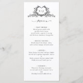 Menu Minimalist Calligraphy Crest Double-Sided Wedding (Devant)