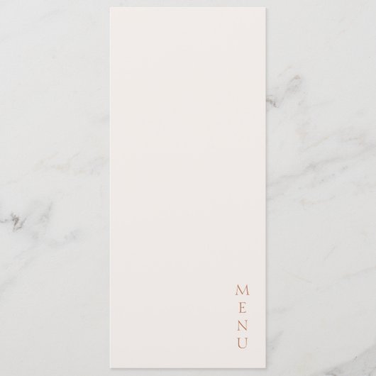 Menu Minimalist Ivory Copper Script  Wedding  (Devant)