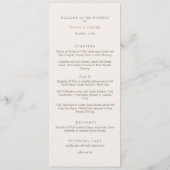 Menu Minimalist Ivory Copper Script  Wedding  (Dos)