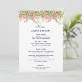 Menu Minimalist Simple Pretty rose vine floral wedding (Debout devant)