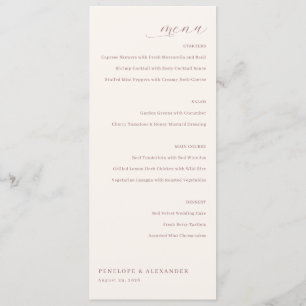 Menu Minimaliste Beige Élégant