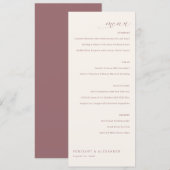 Menu Minimaliste Beige Élégant (Devant / Derrière)