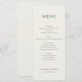 Menu minimaliste beige élégant (Devant / Derrière)