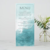 Menu minimaliste bleu élégant (Debout devant)