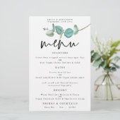 Menu minimaliste Budget Eucalyptus Mariage (Debout devant)