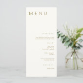 Menu Minimaliste chic or simple Mariage moderne (Debout devant)
