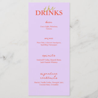 Menu minimaliste de la barre de Mariage moderne | 
