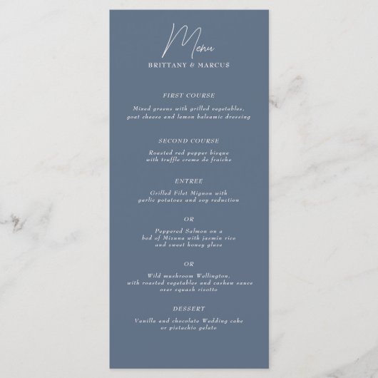 Menu Minimaliste discrète (Devant)