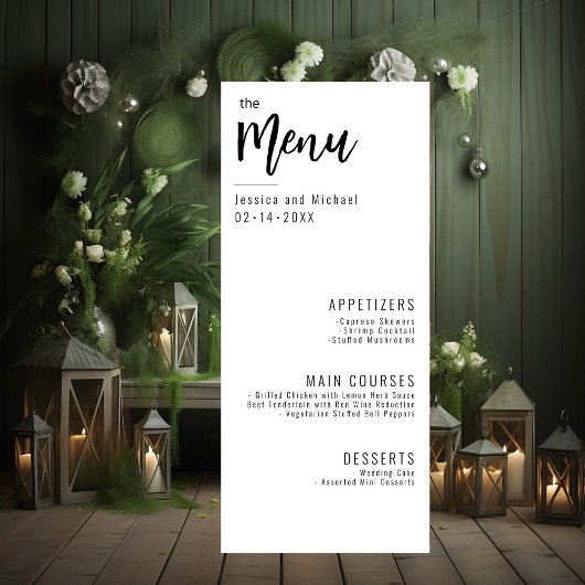 💍 Menu Minimaliste Élégant