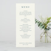 Menu Minimaliste Élégant Bleu Marine (Debout devant)