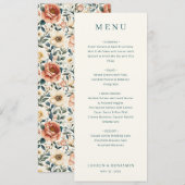 Menu Minimaliste Élégant Bleu Marine (Devant / Derrière)