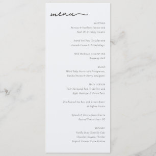 Menu Minimaliste Élégant pour une Fine Gastronomie