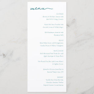 Menu Minimaliste Élégant pour une Restauration Hau