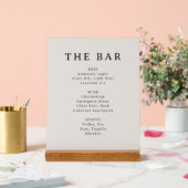 Menu minimaliste en sérif beige (Mariage)