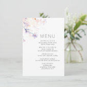 Menu minimaliste épuré violet et blanc (Debout devant)