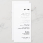 Menu minimaliste et simple Mariage invité (Devant / Derrière)