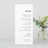 Menu minimaliste et simple Mariage invité (Debout devant)