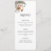 Menu Minimaliste Floral pour Restaurant ou Mariage (Devant)