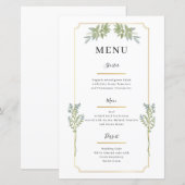 Menu minimaliste Gold Frame Blanc (Devant / Derrière)