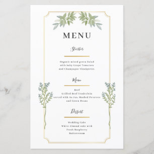 Menu minimaliste Gold Frame Blanc