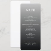 Menu Minimaliste Gris Élégant (Devant / Derrière)