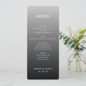 Menu Minimaliste Gris Élégant (Debout devant)