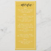 Menu minimaliste jaune moutarde (Devant)