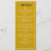 Menu minimaliste jaune moutarde (Devant)