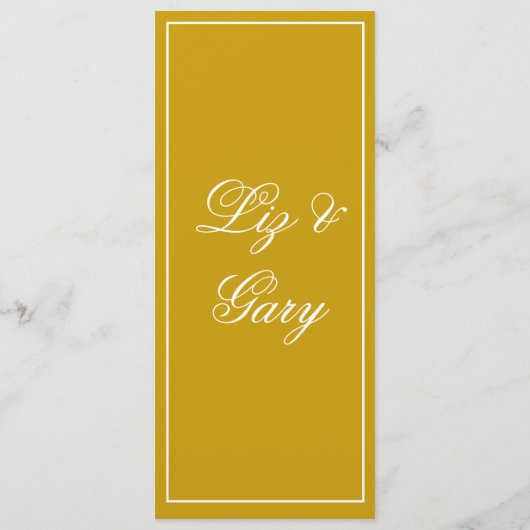 Menu minimaliste jaune moutarde (Dos)