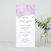 Menu minimaliste Mariage d'aquarelle violet modern (Debout devant)