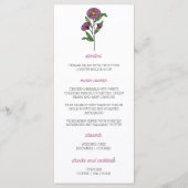 Menu minimaliste Mariage d'aster violet (Devant)