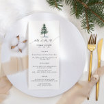 Menu minimaliste Mariage de l'arbre de pin rustiqu<br><div class="desc">Minimaliste Rustic Pine Tree Menu Mariage avec la rubrique "menu" en gris foncé police de calligraphie moderne. Modifiez avec vos noms,  date mariage et menu. Cliquez sur "customiser plus loin" pour ajuster la disposition.</div>