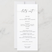 Menu Minimaliste Mariage Dîner | Mangeons (Devant)
