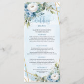 Menu minimaliste Mariage Dusty Blue Eucalyptus (Devant)