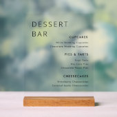 Menu minimaliste Mariage moderne Dessert Bar (Neutre)
