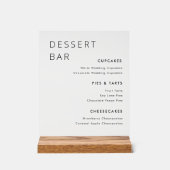 Menu minimaliste Mariage moderne Dessert Bar (Recto)